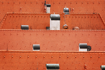 Image showing Tiled roofs of Bardejov