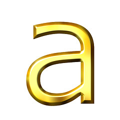 Image showing 3D Golden Letter a