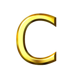 Image showing 3D Golden Letter c