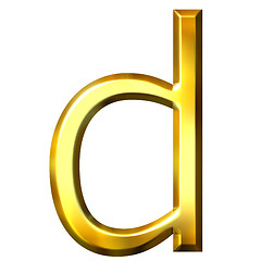 Image showing 3D Golden Letter d