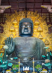 Image showing Vairocana buddha in Daibutsu-den Todai-ji temple, Nara, Japan