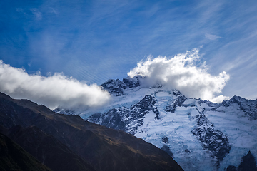 Image showing Glacier in Hooker Valley, Mount Cook, New Zealand