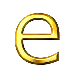 Image showing 3D Golden Letter e