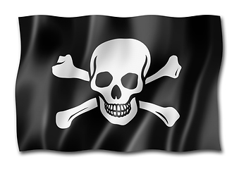 Image showing Pirate flag, Jolly Roger isolated on white