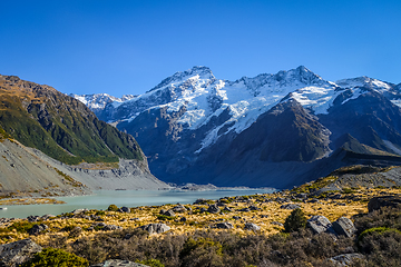 Image showing Glacial lake in Hooker Valley Track, Mount Cook, New Zealand