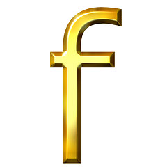 Image showing 3D Golden Letter f