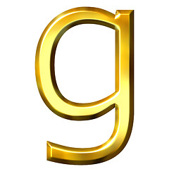 Image showing 3D Golden Letter g