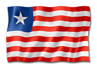 Image showing Liberian flag isolated on white