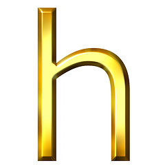 Image showing 3D Golden Letter h