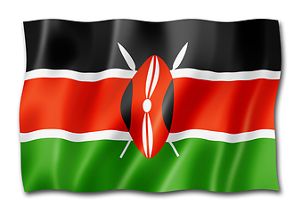 Image showing Kenyan flag isolated on white