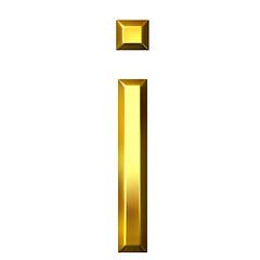Image showing 3D Golden Letter i
