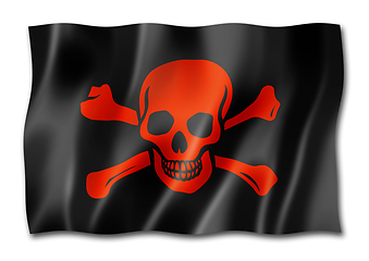 Image showing Pirate flag, Jolly Roger, isolated on white