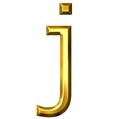 Image showing 3D Golden Letter j