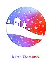 Image showing Merry Christmas rainbow winter card