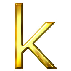 Image showing 3D Golden Letter k