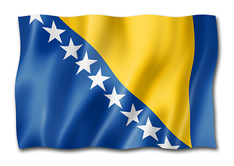 Image showing Bosnia and Herzegovinan flag isolated on white