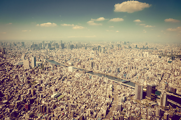 Image showing Tokyo city skyline aerial view, Japan