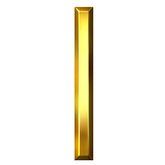 Image showing 3D Golden Letter l