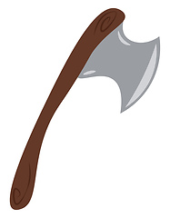 Image showing A wooden axe vector or color illustration