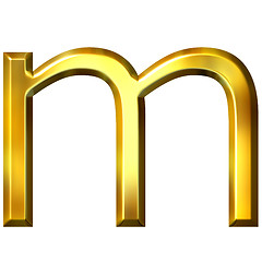 Image showing 3D Golden Letter m