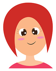Image showing Clipart of a smiling woman with red hair set over isolated white