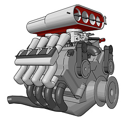Image showing Engine of vehicle or pump vector or color illustration