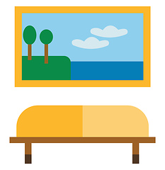 Image showing A framed picture in the living room vector or color illustration