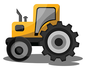 Image showing Yellow cartoon tractor vector illustration on white background.