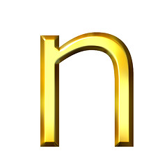 Image showing 3D Golden Letter n