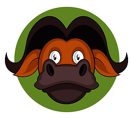 Image showing Cartoon brown buffalo vector illustration on white background