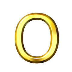 Image showing 3D Golden Letter o
