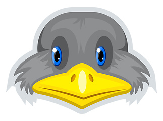 Image showing Bird with yellow nose, vector color illustration.