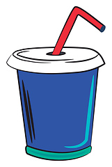 Image showing Blue glass with lid vector or color illustration