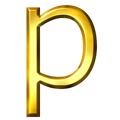 Image showing 3D Golden Letter p