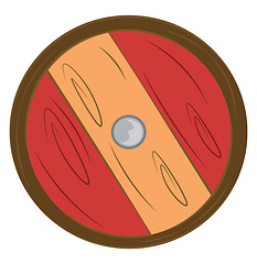 Image showing Clipart of a shield and sword vector color drawing or illustrati