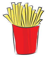 Image showing A box of French fries vector or color illustration