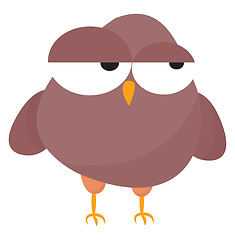 Image showing Emoji of a tired rose-colored owl vector or color illustration