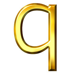 Image showing 3D Golden Letter q