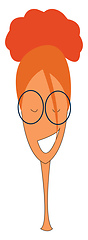 Image showing Smilling ginger girl with round glasses vector illustration on w