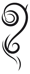 Image showing Simple black and white tattoo sketch of leo horoscope sign vecto