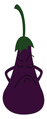 Image showing A sad eggplant vector or color illustration