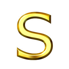 Image showing 3D Golden Letter s