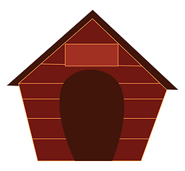 Image showing A nice brown shelter house for the pet dog called as kennel vect