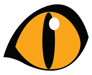 Image showing A yellow eye with huge pupil vector or color illustration