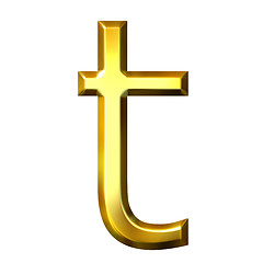 Image showing 3D Golden Letter t