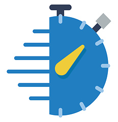 Image showing Clock with a push button vector or color illustration