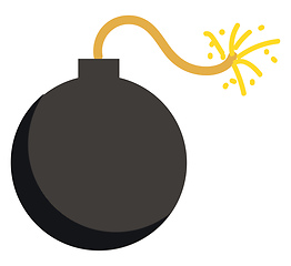 Image showing Bomb with a light fuse vector illustration on white background.