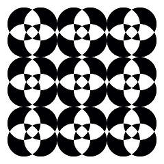 Image showing Black and white kaleidoscopic pattern vector or color illustrati