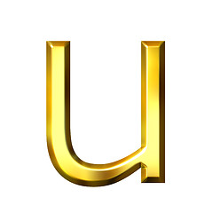 Image showing 3D Golden Letter u