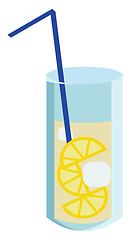 Image showing A glass of lemon drink vector or color illustration